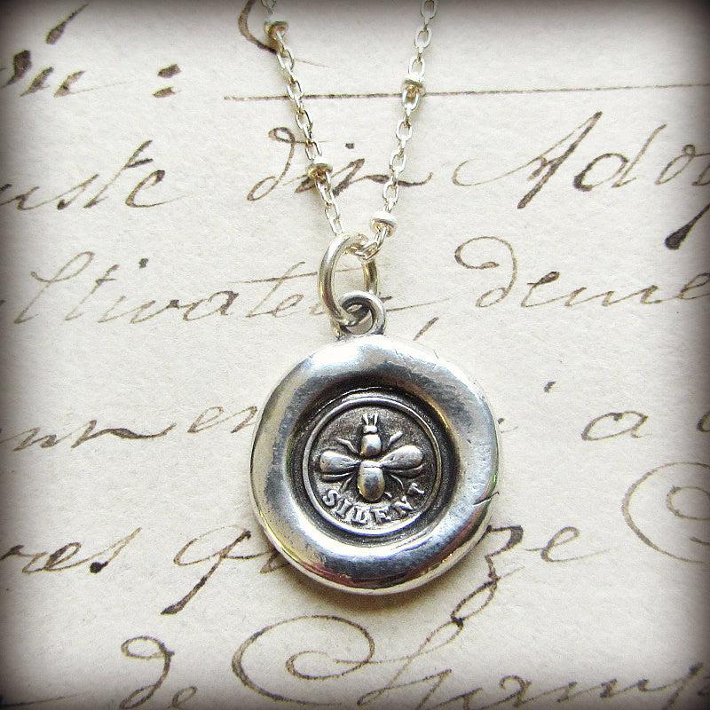Bee Silent Wax Seal necklace