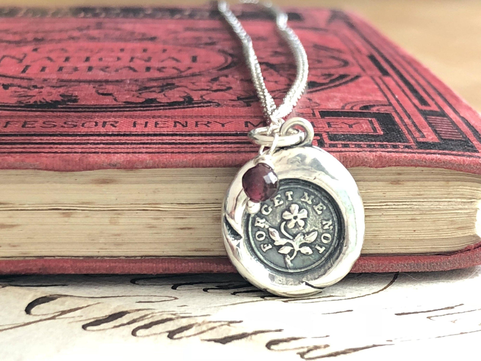 Lost Child Memorial Wax Seal Necklace | Forget Me Not Keepsake