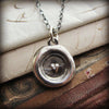 Tiny Heart Wax Seal Necklace silver chain