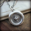Rooster While I Live I'll Crow Wax Seal Necklace