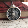 Compass wax seal necklace