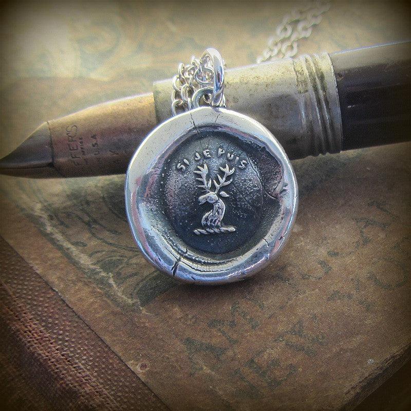 Buck wax seal necklace