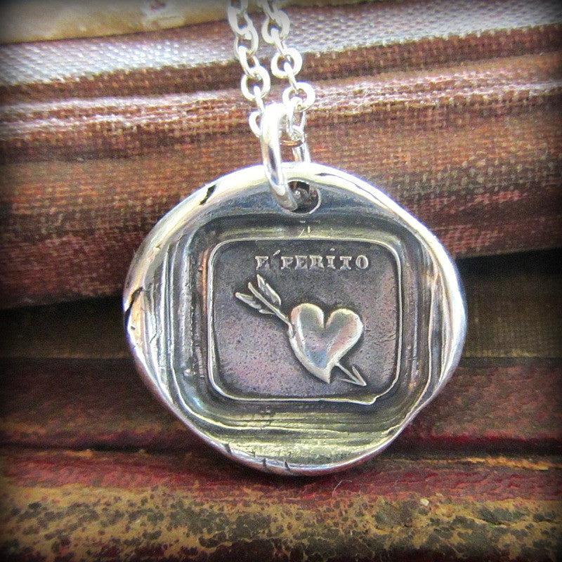 Love hurts wax seal necklace