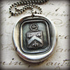 Bee Wax Seal Crest Necklace with ball chain