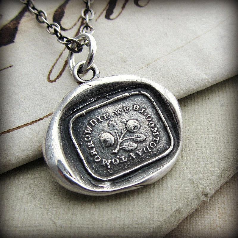 Bloom today wax seal necklace