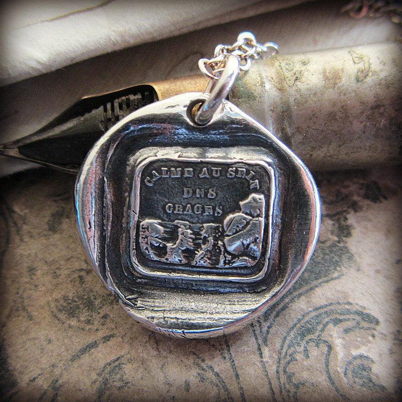 Calm in the Storm wax seal necklace