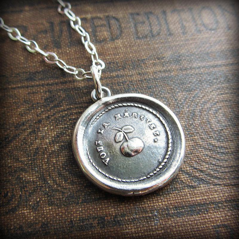 Cherry wax seal necklace