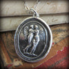 Cupid psyche wax seal necklace