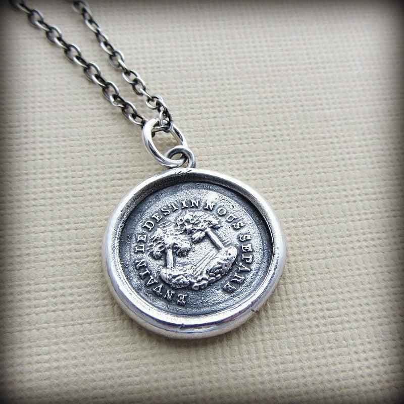 You Are my Destiny wax seal necklace silver chain