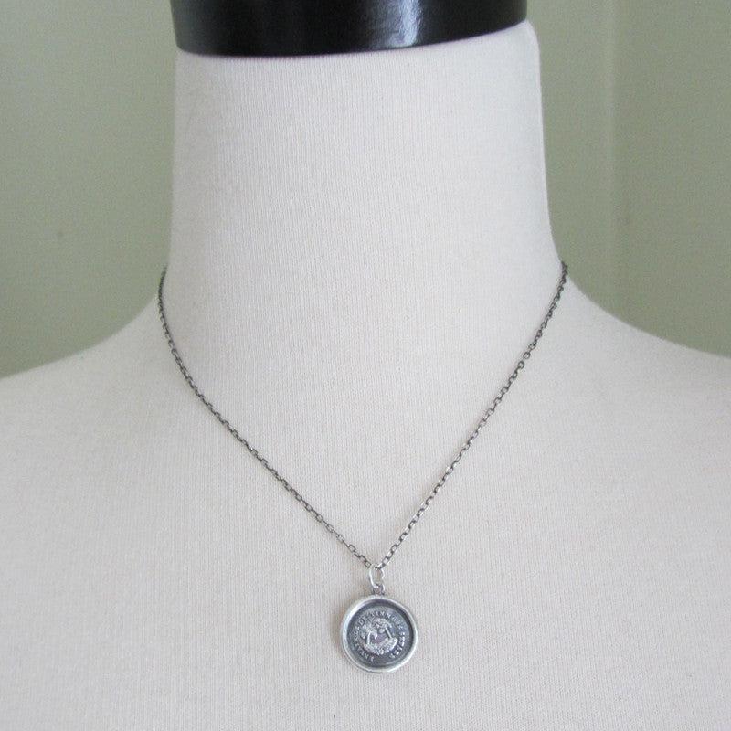 You Are my Destiny wax seal necklace on a mannequin