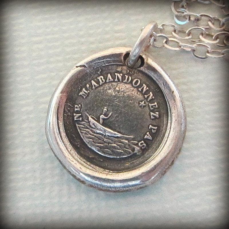 Don&#39;t leave me wax seal necklace
