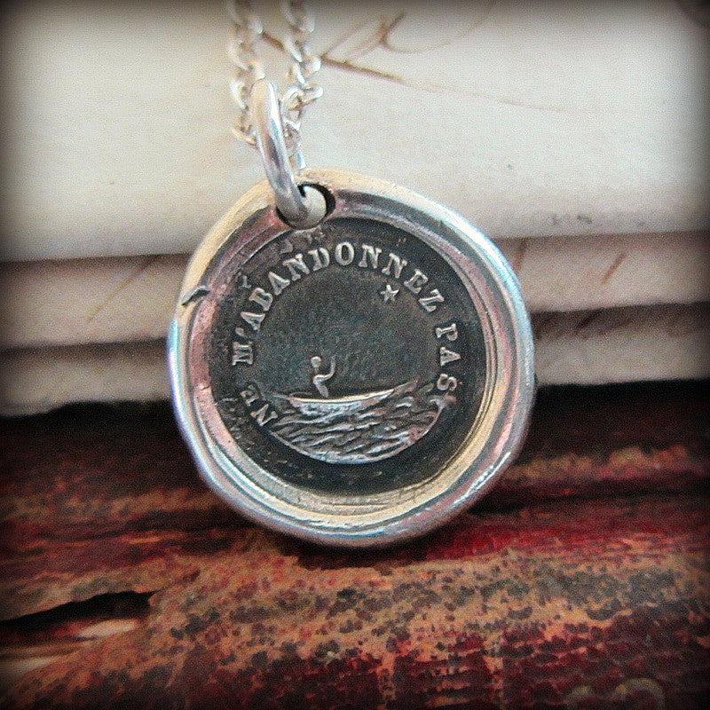 Don&#39;t leave me wax seal necklace