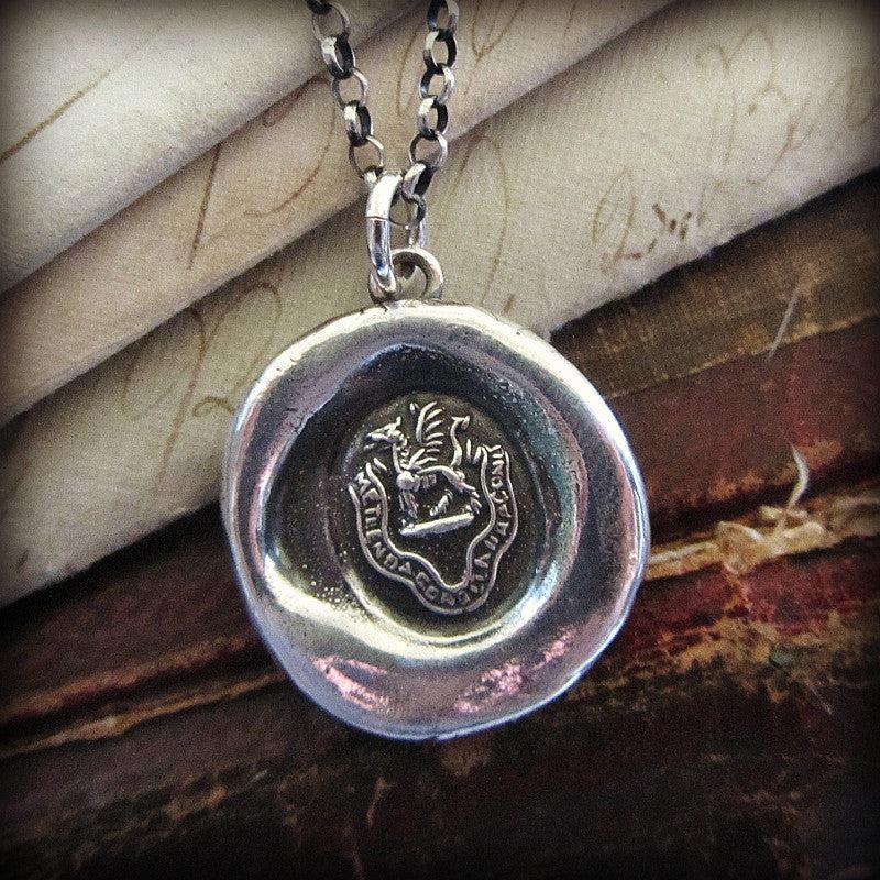 Dragon wax seal necklace