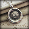 French Proverb Wax Seal Necklace close up