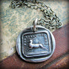 Deer wax seal necklace dark chain