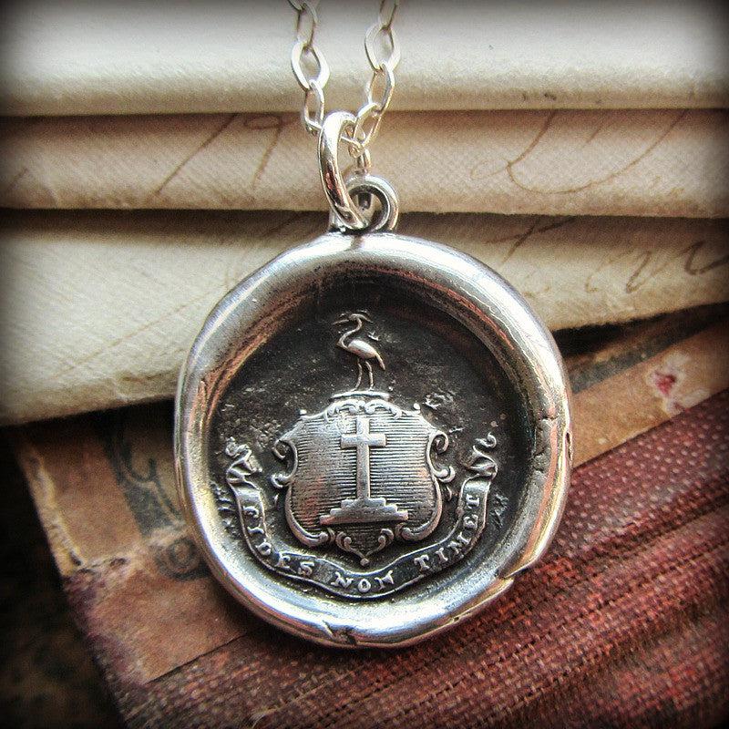 Faith wax seal necklace