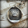 Fire Wax Seal necklace with a silver necklace