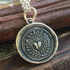 Flaming heart wax seal necklace