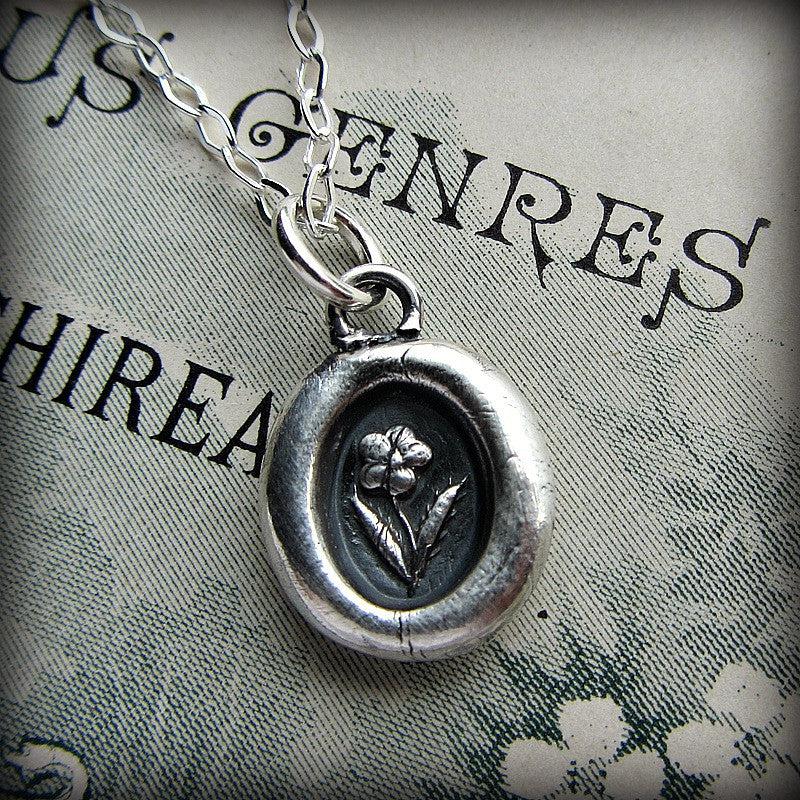 Tiny Flower Wax Seal Necklace - Shannon Westmeyer Jewelry