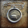 Turtle wax seal necklace silver chain
