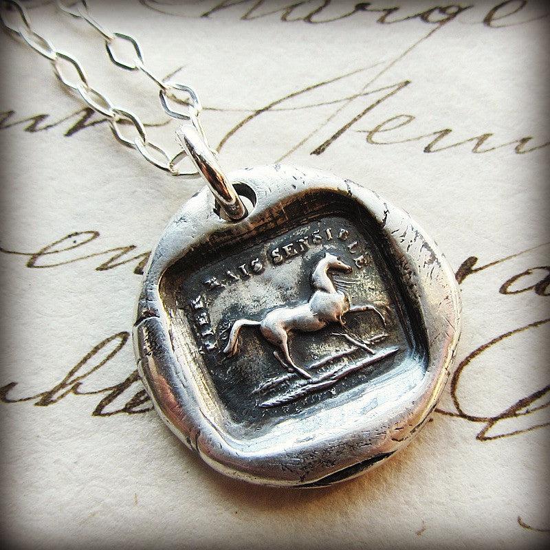 Horse wax seal necklace