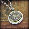 Key arrow wax seal pendant close up