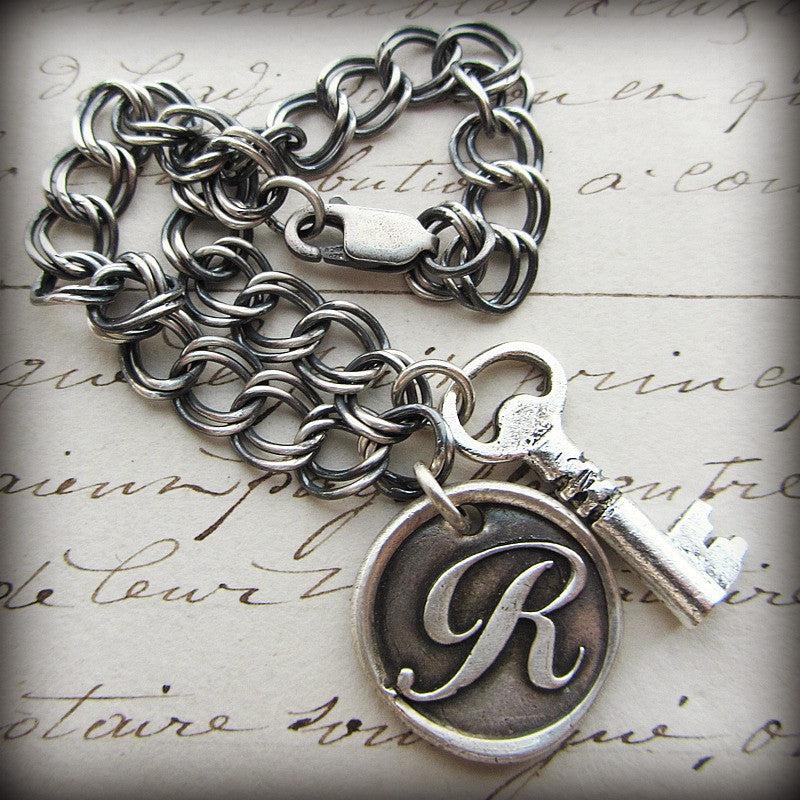 Vintage Key Charm dark chain