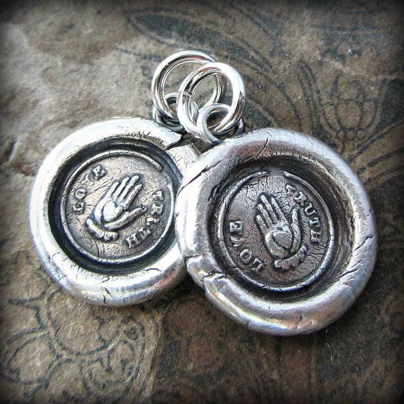 Truth - Wax Seal Necklace, Truth Necklace made from an shops antique Wax seal - Truth Affirmation - Silver Wax Seal Jewelry - 324