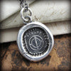 Large compass wax seal necklace