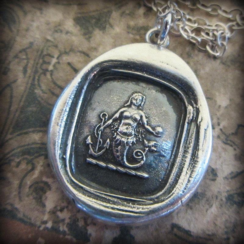 Mermaid Wax Seal Necklace Charm