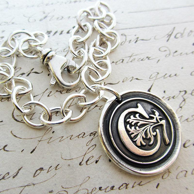 Monogram Initial Medallion Bracelet