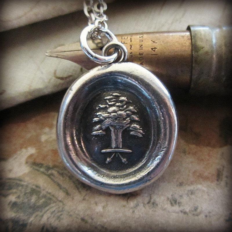 The Oak and The Acorn wax seal necklace