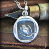 Owl with prey wax seal necklace