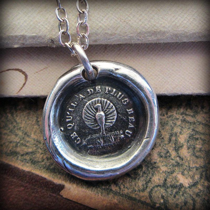Peacock Wax Seal Necklace