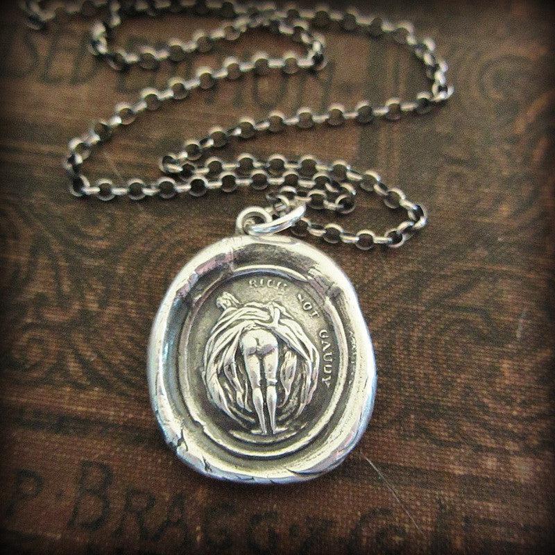 Can can girl wax seal necklace