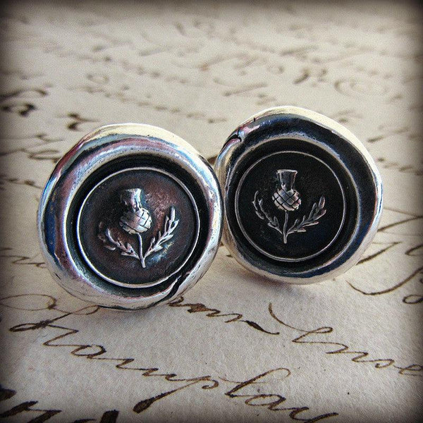 Hotsell Antique/vintage Scottish Thistle Brass Cuff Links