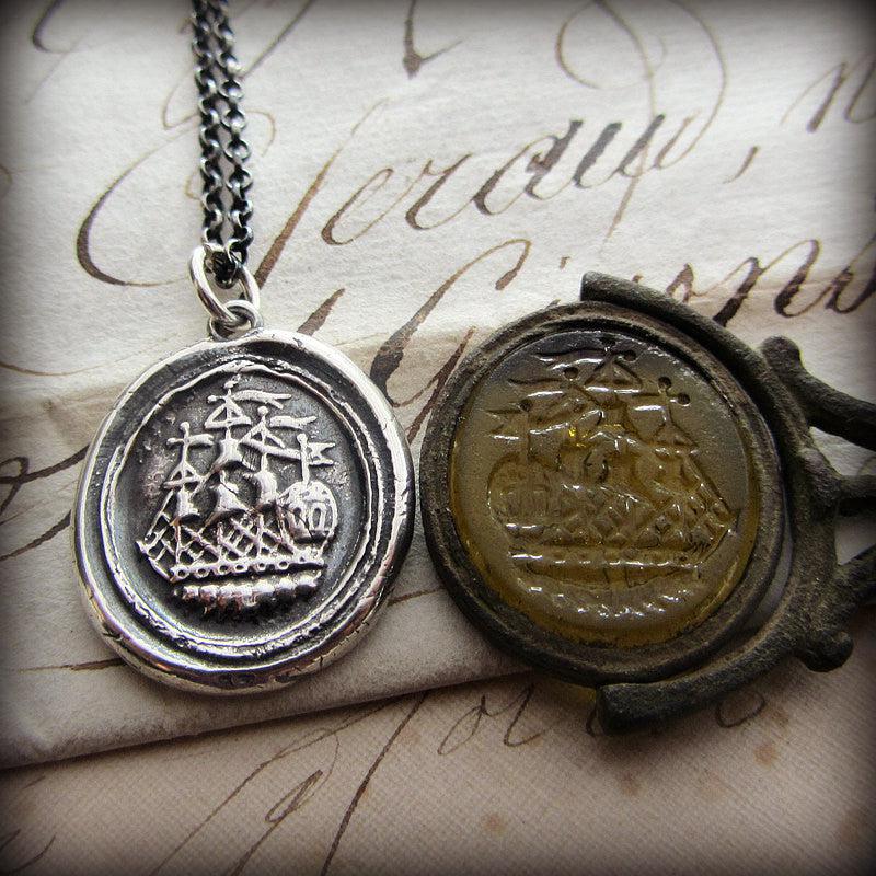 Wax seal sales stamp necklace