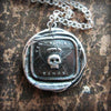 Skull momento mori wax seal silver chain