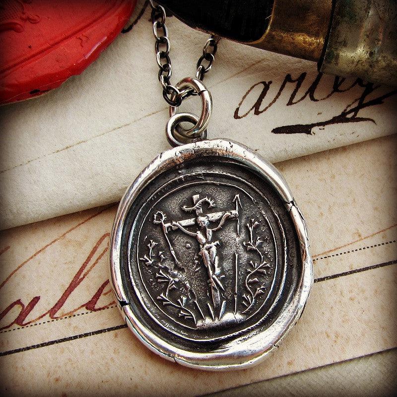 Jesus Christ wax seal necklace