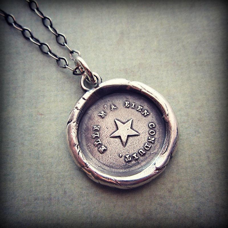 True North Star Wax Seal Necklace brass