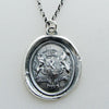 Crest with lions wax seal necklace