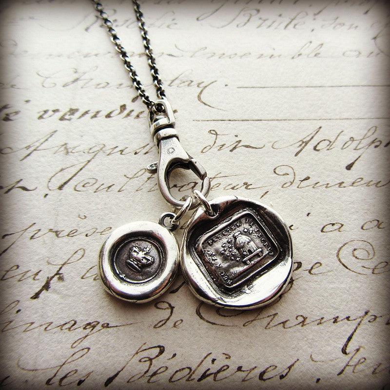 Vintage Style Swivel Fob Charm Holder with wax seal