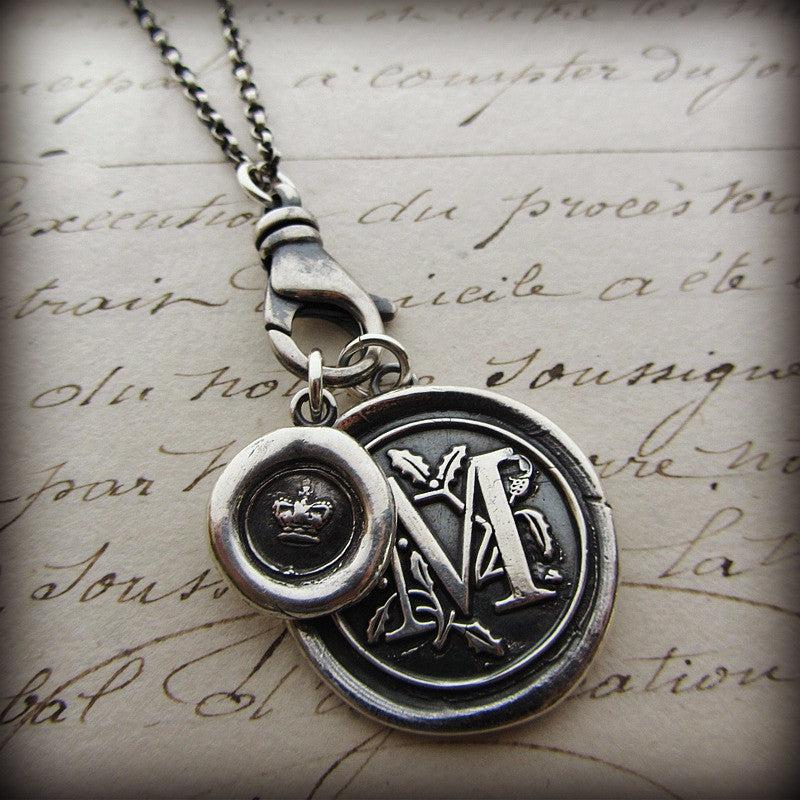 Wax Seal Charm Holder dark on chain