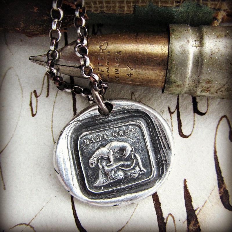 Take Heed Cougar Wax Seal Necklace - watchful and protective - Someone to watch over me - Shannon Westmeyer Jewelry - 1