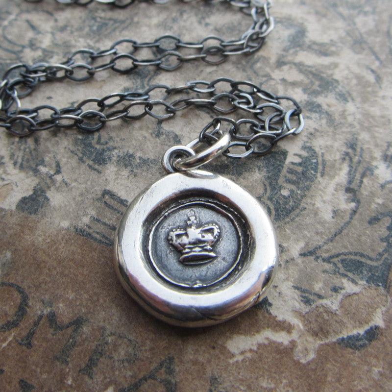 Tiny Crown Wax Seal dark chain
