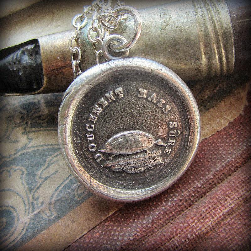 Turtle wax seal necklace