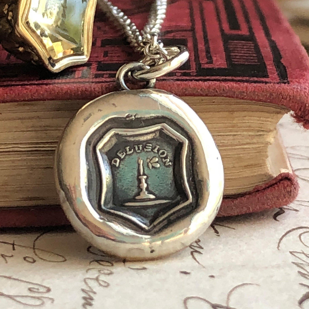 ★SENTIMENTS★ NO.408 SEALING NECKLACE Delusion Wax Seal Necklace - Like a Moth to a Flame, I am