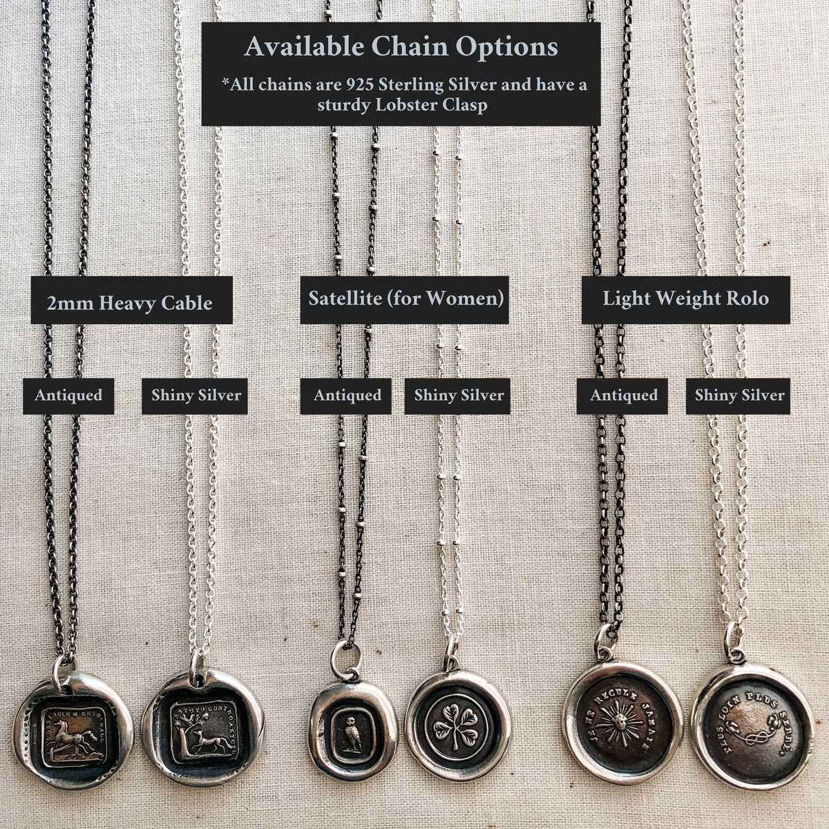 heart wax seal chain options