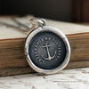 Anchor wax seal necklace