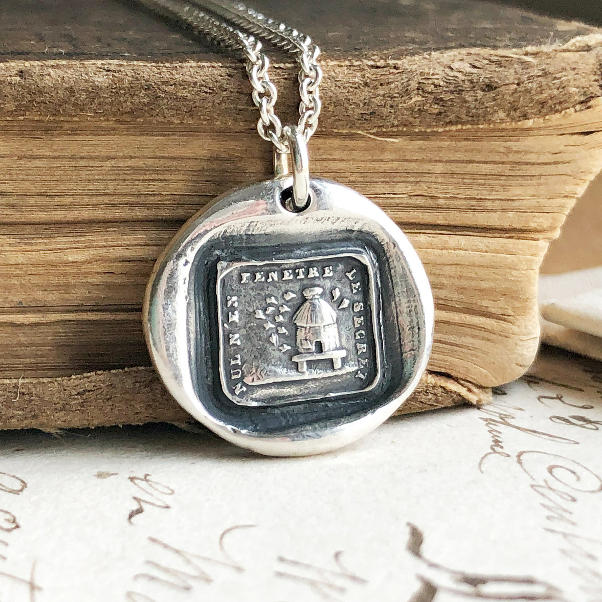 Beehive wax seal necklace